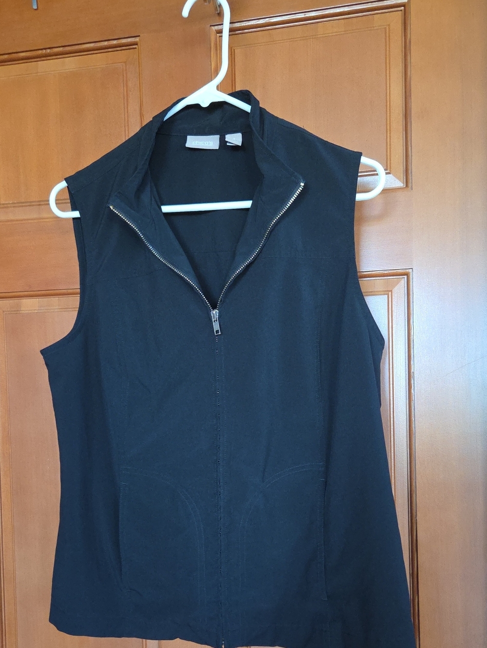Chico's Black Women's Zip Vest Sz1 PP20 L24